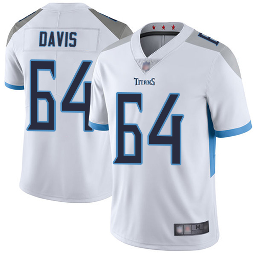Tennessee Titans Limited White Men Nate Davis Road Jersey NFL Football #64 Vapor Untouchable